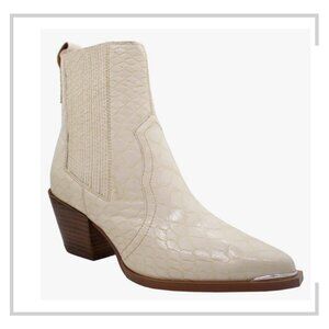 ARider Eleanor Women's Western Slip On Pointed Toe Boots, Croco Cream Sz W7